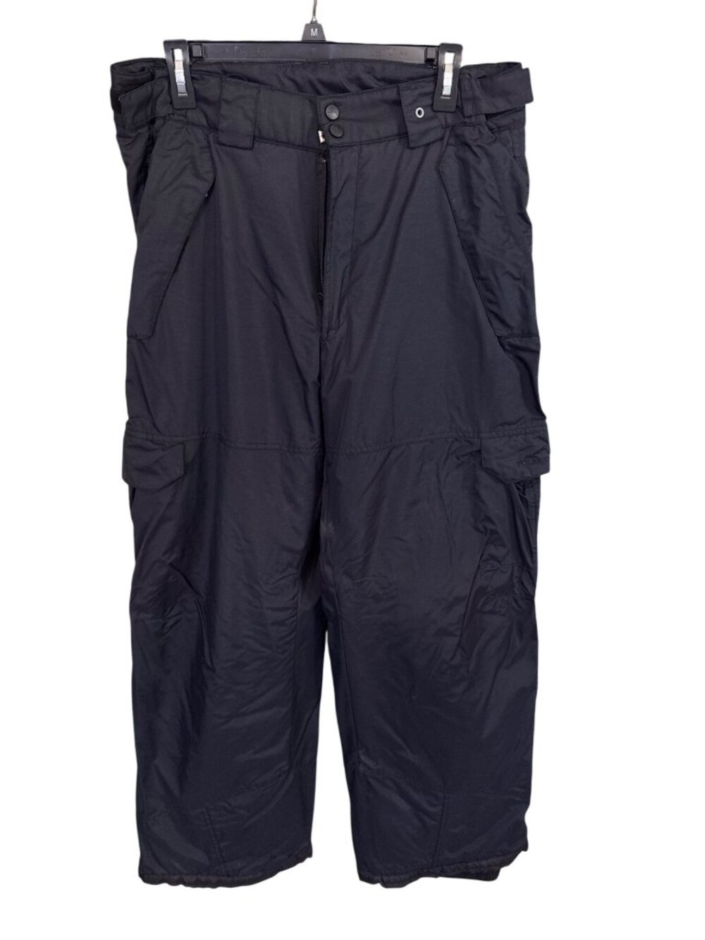 Polar Edge Mens Silver Ski Snow Pants~Size L~Black Water Wind Proof Zip L18 19